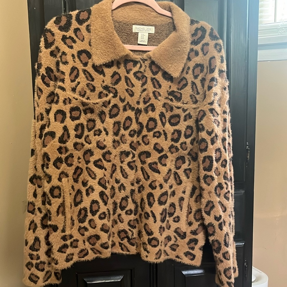 Rachel Zoe Fuzzy Cheetah Top